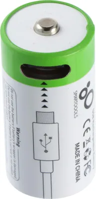 Produktbild von Rundzelle 16340, CR123, Li-ion, 3,7V, 700mAh, 2,6Wh, mit USB-C Charging Port, 33,9x16,1mm