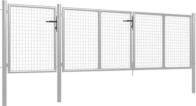 Obrázek produktu pro vidaXL Ocelová zahradní brána 400 x 75 cm stříbrná