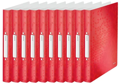 Produktbild von Leitz WOW A4 Ringbuch, 10er Pack, Hochwertige 2 Rund-Ring Mechanik für bis zu 19