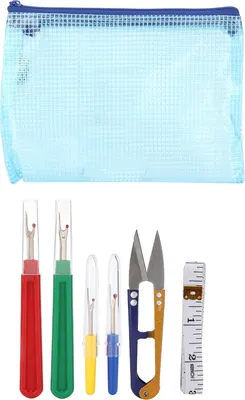 Image de Set de coupe-couture, multicolore, durable, inoxydable, poignées maniables, enlève-fil pour la couture, la broderie, le quilting
