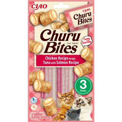 Zdjęcie produktu dla Przysmak dla kota Churu Bites Tuńczyk i Łosoś 3 x 10 g