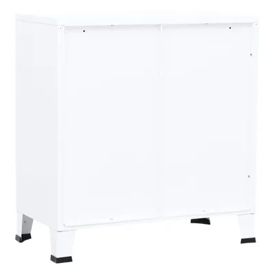 Image de Coffre de rangement industriel Blanc 75x40x80 cm Acier