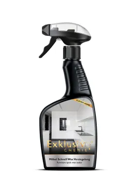 Produktbild von Exklusiv Chemie Möbel Schnell Wax Versiegelung | Hochglanz Möbel Pflege und Versiegelung | Furnierholz, Lackoberflächen, Küchen, Türen 500ml