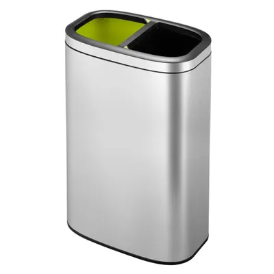 Image de EKO - OLI-Cube Open Top Recycler Poubelle 20+20 litres - Stainless steel - inox mat