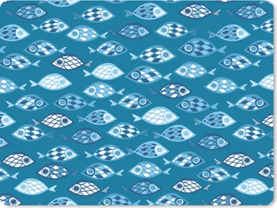 Produktbild von MuchoWow® Mauspad Mousepad Fisch - Blau - Muster 23x19 cm - Mousepads - Maus Mat - Pad - Mausunterlage - Schreibtischunterlage - Mauspad
