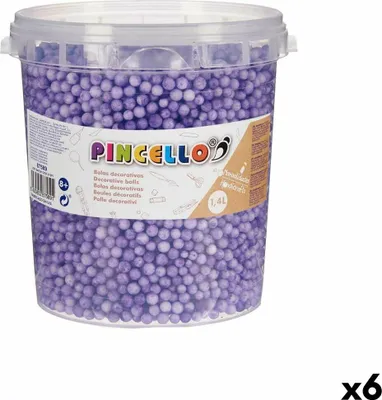 Obrázok produktu pre Guličky z remeselného materiálu fialový polystyrén (6 kusov)