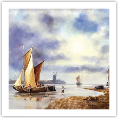 Produktbild von Poster - Poster ohne Rahmen - Fischer Schiff Fan - 60x60 cm - Wand Bild - Wanddeko - Wandbilder - Kunstposter - Wandposter - Bilder - Kunstdruck - Wanddekoration - Wandbild - P2XAC60x60-4318