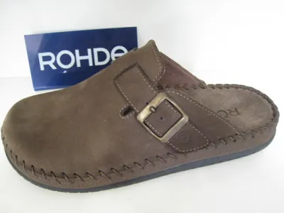 Produktbild von Rohde Herren Pantoffel Clog Nubuk Leder Schnalle Alassio 6794, Größe:47 EU, Farbe:Braun