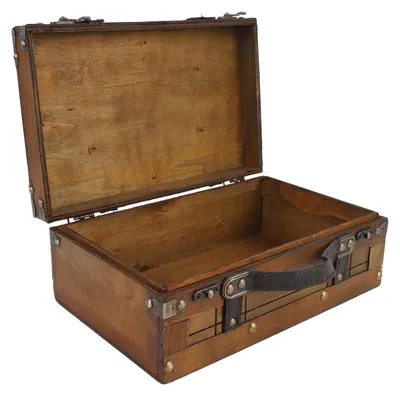 Vintage-Holzkiste, Aufbewahrungskoffer, 32x25x14 cm, braun