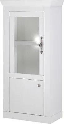 Produktbild von Wohnzimmer Vitrine halbhoch mit 70 cm Breite in Pinie weiß, Landhaus-Stil - RAPLA-61