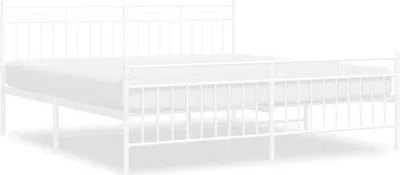 Produktbild von vidaXL Bettgestell mit Kopf- und Fußteil Metall Weiß 183x213 cm