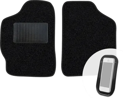 Produktbild von moto-MOLTICO Vorne Fußmatten Auto Velours Autoteppiche Schwarz Automatten Set 2-teilig passend für Mitsubishi Eclipse 1992-1995