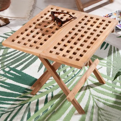 Produktbild von riess-ambiente Wetterfester Beistelltisch EMPIRE TEAK 50cm Massivholz klappbar Klapptisch Tisch Gartentisch