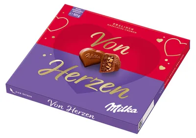 Produktbild von Milka 'Von Herzen' Pralinen Haselnuss-Crunch 105g