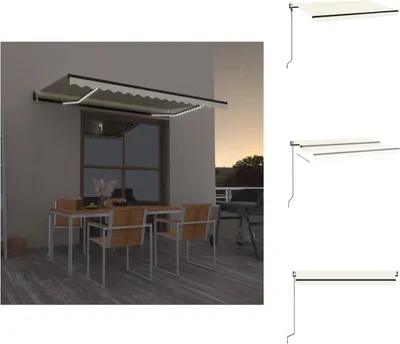 Produktbild von vidaXL Automatische Markise mit LED & Windsensor 450x300 cm Creme -  Markisen