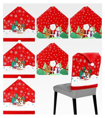 Produktbild von Stuhlhussen Weihnachten 6er Set für Esszimmer und Dekoration - 60×50cm