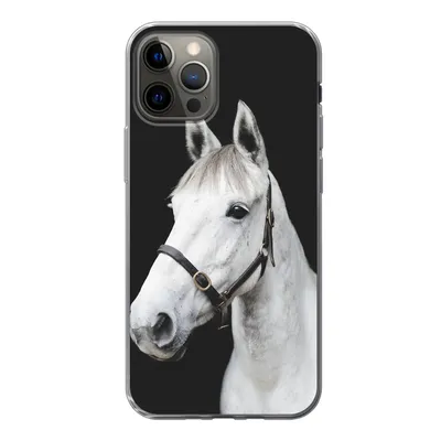 Produktbild von MuchoWow® Handyhülle Schutzhülle Hülle für iPhone 12 Pro Pferd - Halfter - Weiß Silikon Softcase Handy Hülle - Abdeckung