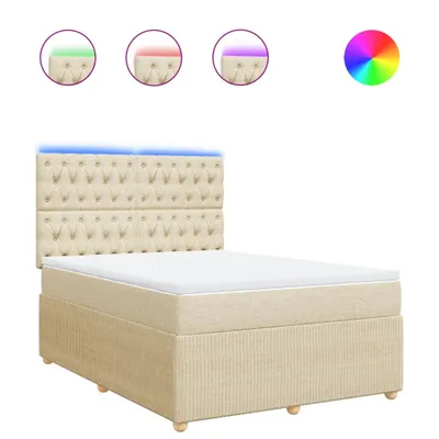 Produktbild von vidaXL Boxspringbett mit Matratze Creme 160x200 cm Stoff