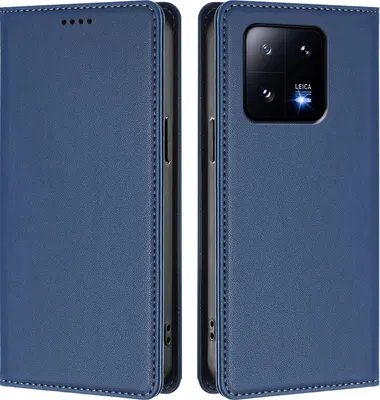 Obrázek produktu pro Kožené pouzdro pro Xiaomi 13 Pro, magnetické flipové pouzdro zPolyuretankůže se stojánkem Tmavě modrá