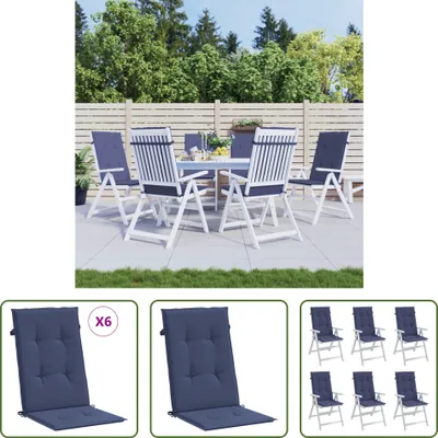 Produktbild von The Living Store Hochlehner-Auflagen 6 Stk. Marineblau Stoff