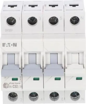 Zdjęcie produktu dla Miniaturowy wyłącznik automatyczny 3P+NC 32A 6kA AC xPole Home HN-C32/3N 194914