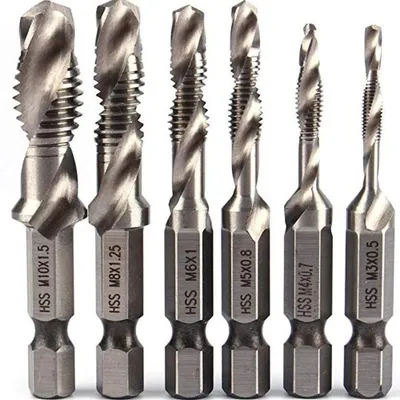 Image de Renew Force : Coffret de 6 forets hélicoïdaux combinés avec taraud, en acier HSS – DBS-6