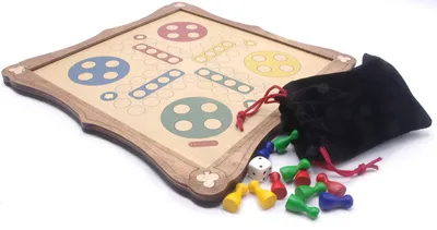 Obrázok produktu pre Omgoods – Tradičná drevená spoločenská hra Ludo pre 2-4 hráčov