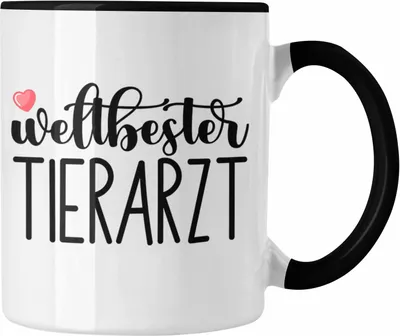 Produktbild von Trendation - Bester Tierarzt Geschenk Tasse Geschenkideen Veterinär Danke Dankeschön (Schwarz)