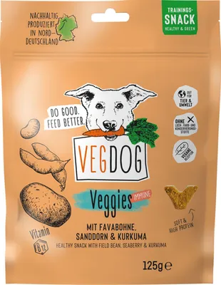 Produktbild von VEGDOG VEGGIES immune, Snacks, Hund, Adult, Süßkartoffeln, 125 g