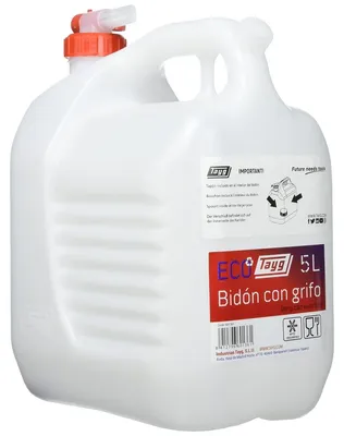 Imagen del producto de Bidón con grifo - 5 litros - Blanco - Apto para alimentos