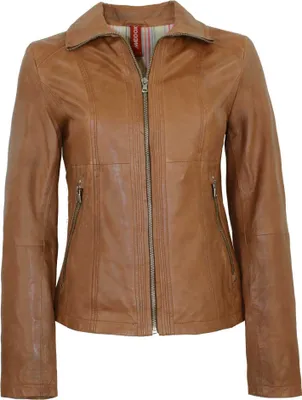 Produktbild von MADDOX - Damen Lederjacke Lammnappa whisky braun Größe 50