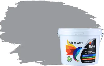 Produktbild von RyFo Colors Seidenlatex Trend Grautöne Signalgrau 3l - bunte Innenfarbe, weitere Grau Farbtöne und Größen erhältlich