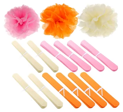 Produktbild von 15-teiliges Set Papier Pom Poms aus Seidenpapier für Hochzeiten, Geburtstagsfeiern, Babypartys und Valentinstagsdekorationen, wiederverwendbar und einfach zu montieren