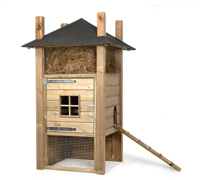 Produktbild von Fatmoose Freigehege RabbitRest Retreat aus Holz für Kleintiere - 110x110x190 cm