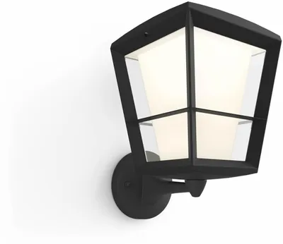 Zdjęcie produktu dla Philips Hue White and color ambiance Mały kinkiet zewnętrzny Econic, Inteligentny kinkiet, Bluetooth/Zigbee, Czarny, LED, Szkło, Niewymienialne źródło światła