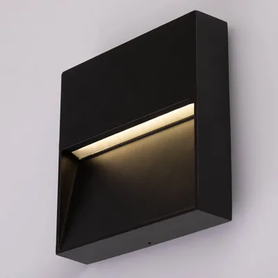 Produktbild von LUMILED Außenwandleuchte 5W Modern 230V 4000 K neutralweiß Wandlampe Außenlampe Wandleuchte Hartglas Aluminium Schwarz IP54 Wasserdicht Outdoor Außen Garten Gartenlampe