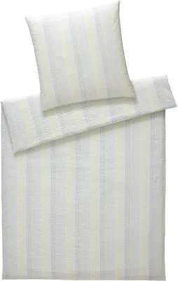 Produktbild von Loeschen elegante Bettwäsche-Garnitur Web-Seersucker Dueodde Farbe Kiwi Größe 155x220+80x80