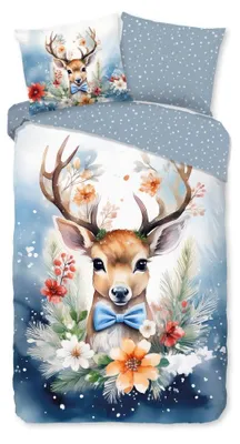 Productafbeelding van Good Morning Kinderdekbedovertrek "Cupid" - Blauw - (140x220 cm) - 100% Katoen
