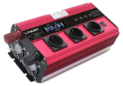 Obrázek produktu pro Měnič napětí, 6000 W trvalý výkon, LCD displej, 12V-24V, špičkový výkon 12000 W
