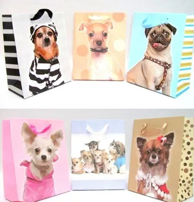 Zdjęcie produktu dla torebki papierowe z psiakami 23x18x10cm 12szt. 8056