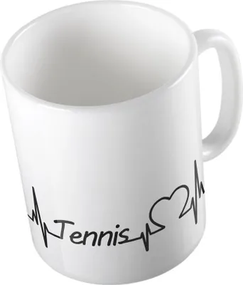 Produktbild von Huuraa Kaffeetasse Tennis Geschenk Tasse Weiß 330ml Tennis Präsent