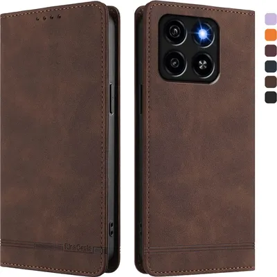 Produktbild von Hülle für ZTE Blade A35 / A55, Retro Kunstleder Ständer Klapphülle mit Kartenfächer und Magnetische Braun