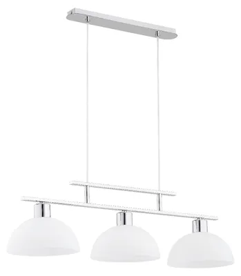 Produktbild von Hängelampe mit halbkugelförmigen Lampenschirmen, Marke ETIUDA, weiß, 3xE27, 15W, Metall, Abmessungen: 80x85x22cm, Schutzart IP20, Modell: Alfa