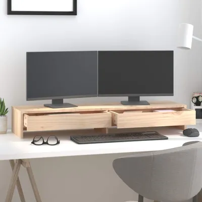 Obrázok produktu pre vidaXL Stojan na monitor 100x27x15 cm z masívneho borovicového dreva