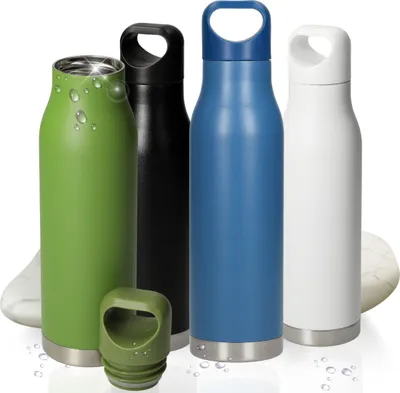 Produktbild von Trinkflasche Edelstahl 'Orlando' - Auslaufsichere Vakuumflasche - Isolierflasche Kohlensäure geeignet - 480ml Fassungsvermögen - BPA-freie Flasche für unterwegs - blau