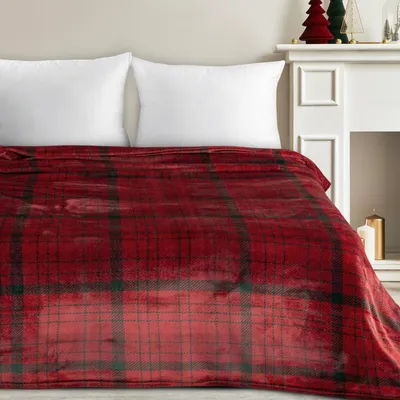 Image de Couverture de Noël en microfibre ANGELA rouge 150x200 cm MyBestHome