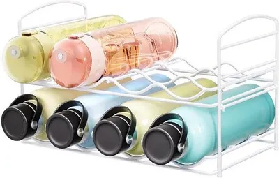 Image de Casier à bouteilles métallique à 8 compartiments - Blanc - Rangement et supports pour fûts