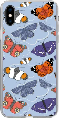 Produktbild von MuchoWow® Handyhülle Schutzhülle Hülle für Telefoonhoesje iPhone Xs Mädchen - Schmetterling - Orange - Muster - Mädchen - Kinder - Mädchen Silikon Softcase Handy Hülle - Handytasche