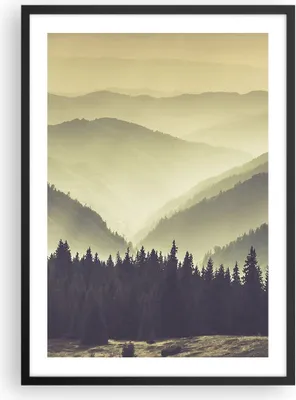 Produktbild von Gerahmtes Poster - Schwarzer Rahmen - Berge Wald Natur - 50x70 cm - Wand Bild - Wanddeko - Wandbilder - Kunstposter - Wandposter - Bilderrahmen - Bilder - Kunstdruck - Wandbild - P2BPA50x70-3820