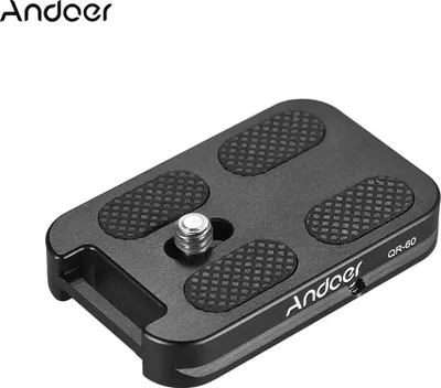 Produktbild von Andoer QR-60 Aluminiumlegierung Universal Schnellwechselplatte 1/4 "Schraubbefestigung mit Befestigungsschlaufe fuer Arca-Swiss Standard Kugelkopfstativ fuer Canon Nikon  DSLR Kamera